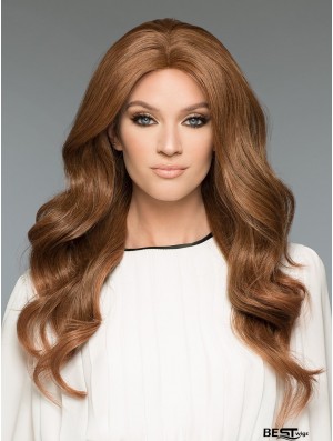 20 inch Long 100% Hand-tied Brown Natural Looking Wigs