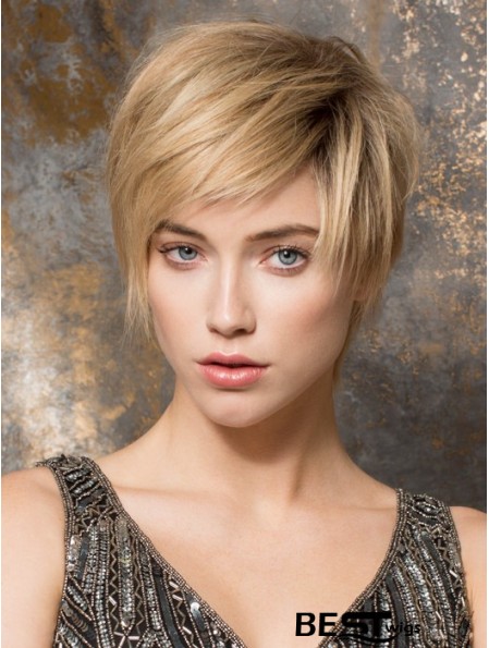 Ladies Monofilament Wig Sale 100% Hand Tied Blonde Color Boycuts