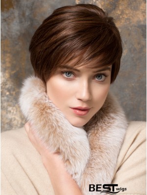 Short Straight Boycuts Auburn Designed 100% Hand-tied Wigs