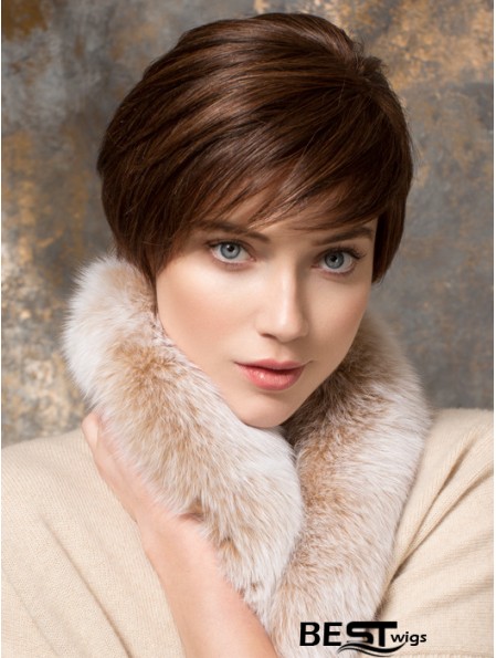 Short Straight Boycuts Auburn Designed 100% Hand-tied Wigs