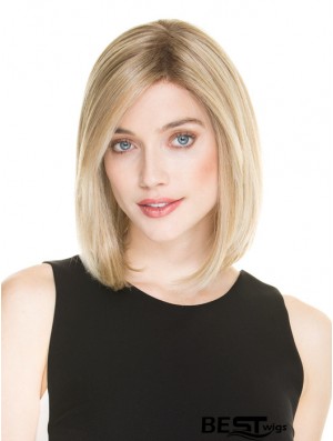 Bob Cut Wigs Women 100% Hand Tied Blonde Color Shoulder Length