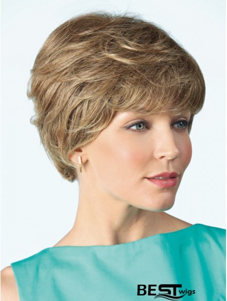 Monofilament Wig Human 100% Hand Tied Curly Style Short Length Boycuts