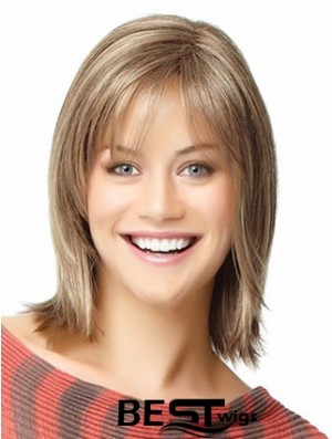 Short Bob Wigs Human Hair Shoulder Length Straight Style With Capless