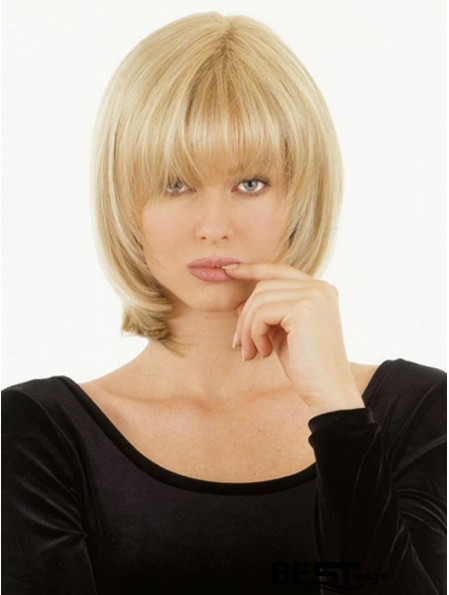 Monofilament Human Hair Topper UK Straight Style With Bangs