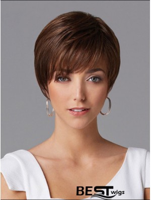 Hair Wigs For Women Cropped Length Straight Style Auburn Color