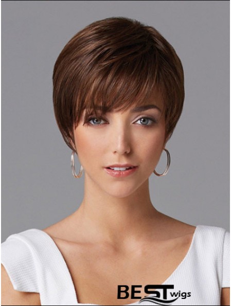 Hair Wigs For Women Cropped Length Straight Style Auburn Color