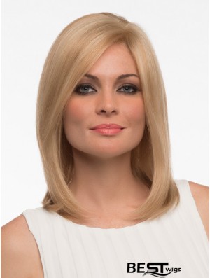 Straight Human Hair Straight Style Shoulder Length Blonde Color