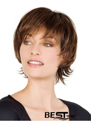 Monofilament Human Hair Wigs Sale Lace With Bangs Front Short Length