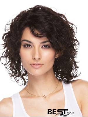 Brazilian Wavy Human Hair Shoulder Length Wavy Style With Bangs