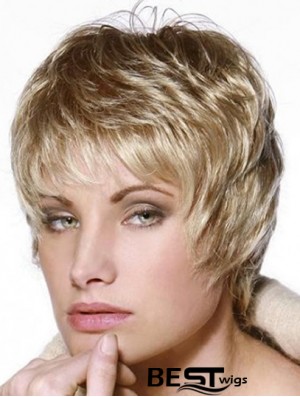 Short Wig 100% Hand Tied Straight Style Cropped Length Layered Cut
