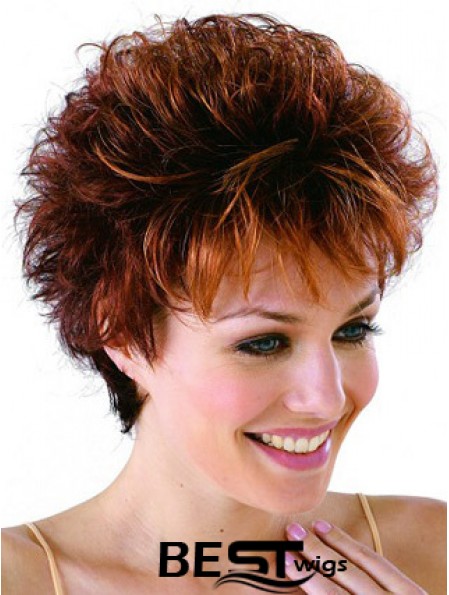 Remy Human Cropped Lace Front Curly Petite Monofilament Cap Wigs