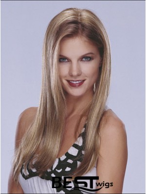 Half Blonde Wig Lace Front Long Length Straight Style