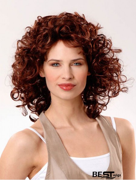 Cheap Human Hair Wigs UK 100% Hand Tied Curly Style Shoulder Length