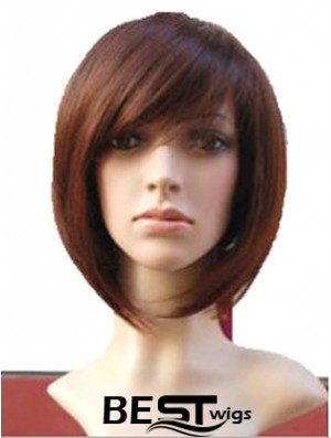 Auburn 10 inch Wavy Short Remy Human Hair Monofilament Bob Wigs