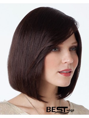 Beautiful Bob Wigs With Capless Auburn Color Chin Length With Full Bangs