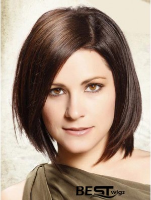 Lace Front Chin Length Straight Brown Soft Bob Wigs