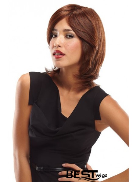 Layered Shoulder Length Auburn Wavy Convenient Petite Wigs