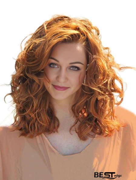 Real Hair  Wig Shoulder Length Cropped Color Wavy Style