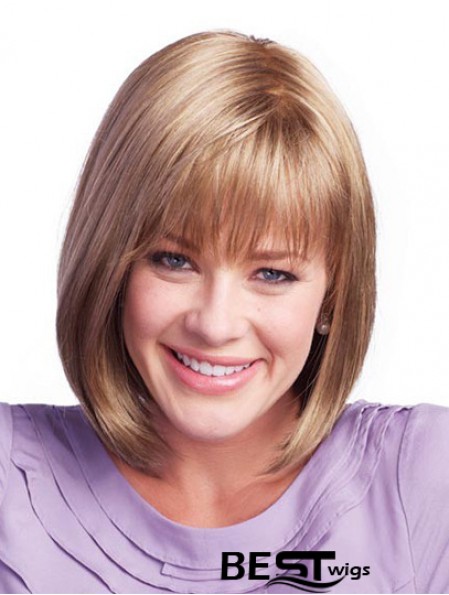 Chin Length Brown Sassy 11 inch Straight Bob Wigs