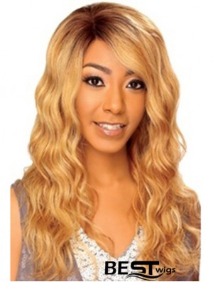 22 inch Blonde Long Without Bangs Wavy High Quality Lace Wigs