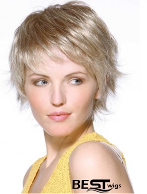  Designed Blonde Straight Chin Length Lace Front Wigs