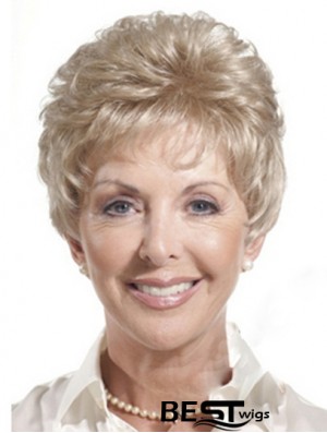 Real Hair Wigs For Older Women Cropped Length Auburn Color Classic Cuts