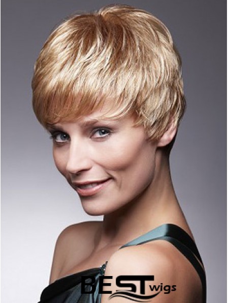 Short Blonde Wig With Capless Remy Cropped Length Boycuts