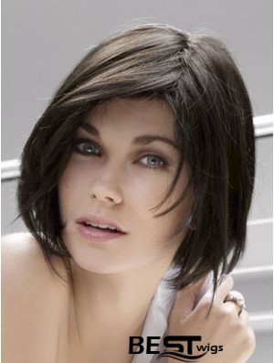 Lace Front Chin Length Straight Black Popular Bob Wigs