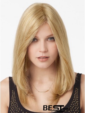 Blonde Long Great Straight Without Bangs Lace Wigs