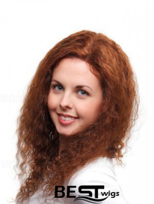 Curly Auburn Remy Human 100% Hand Tied Mono Wigs