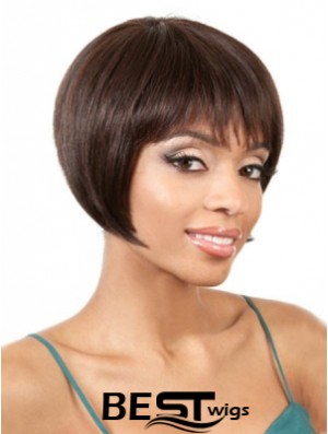 Capless Straight Bobs Chin Length 8 inch Gorgeous Human Hair Wigs