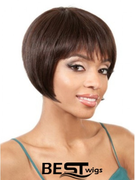 Capless Straight Bobs Chin Length 8 inch Gorgeous Human Hair Wigs