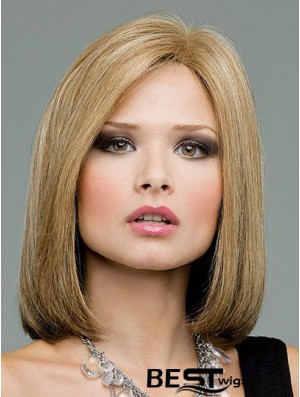 Lace Front Shoulder Length Straight Blonde Great Bob Wigs