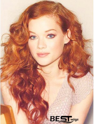 Without Bangs Long Copper Wavy 20 inch Cheapest Human Hair Jane Levy Wigs