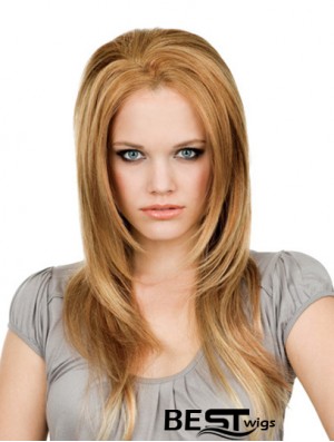  Remy Human Hair Lace Front Blonde Modern Long Wigs