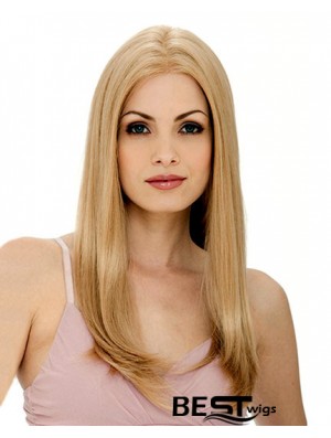 24 inch Blonde Long Layered Straight Flexibility Lace Wigs