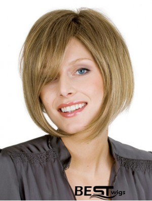 Chin Length Blonde Modern 10 inch Wavy Bob Wigs