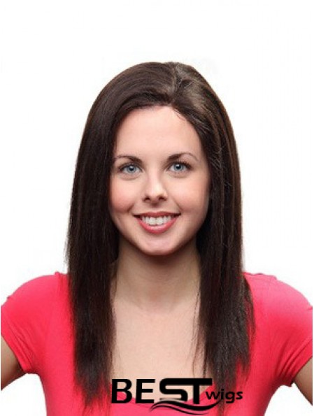 Long Straight 100% Hand Tied Remy Human Auburn Mono Wig