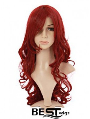 Wavy With Bangs Lace Front Style 20 inch Red Long Wigs