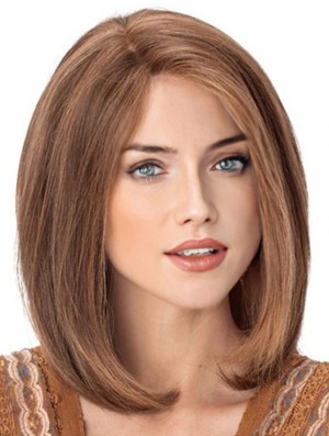 Great 12 inch Auburn Shoulder Length Without Bangs Straight Lace Wigs