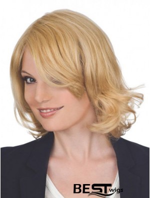 Fashion 12 inch Blonde Chin Length Layered Wavy Lace Wigs