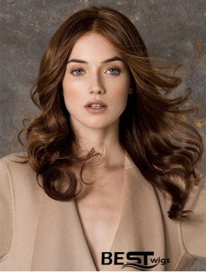 Wavy Without Bangs Monofilament Brown Ideal Long Wigs