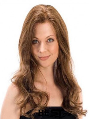 Wavy Remy Human Long Brown Monofilament Human Hair Wigs