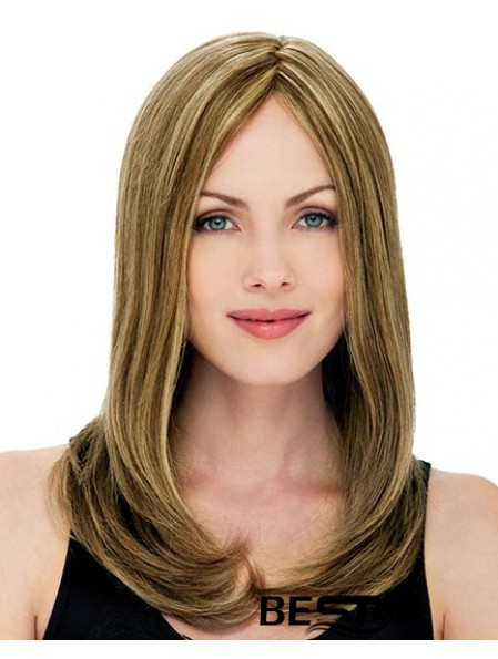 20 inch Blonde Long Layered Straight Affordable Lace Wigs