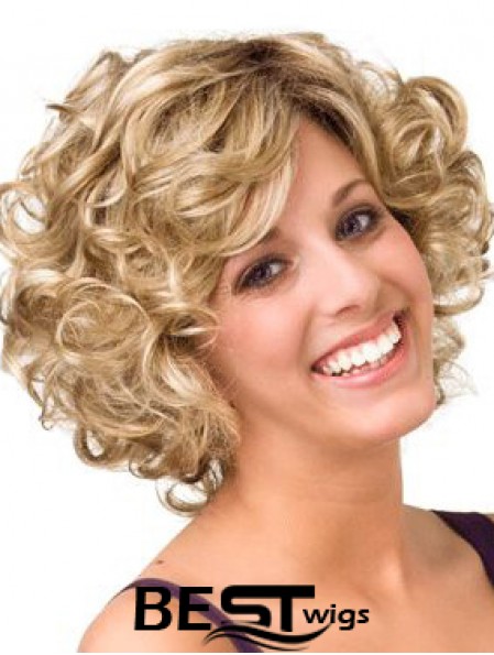 Curly Blonde Layered 10 inch Buy Human Hair Wigs
