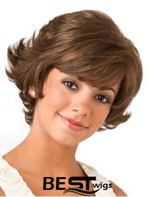 Lace Front Wavy 8 inch Brown Bob Wigs For Women