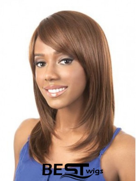Wigs For African American Woman Brown Color Straight Style Shoulder Length