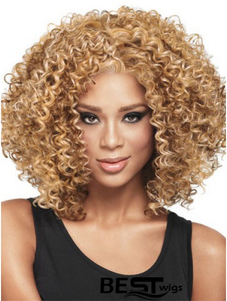 African Hair Style With Capless Kinky Style Blonde Color Shoulder Length