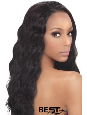 Black Wavy Human Hair With Capless Wavy Style Long Length