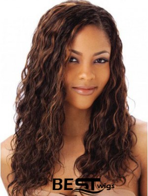 Auburn Color Long Length Wavy Style Without Bangs Human Hair Full Lace Wigs For African American Women 